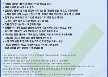 COVID-19 제한사항 업데이트