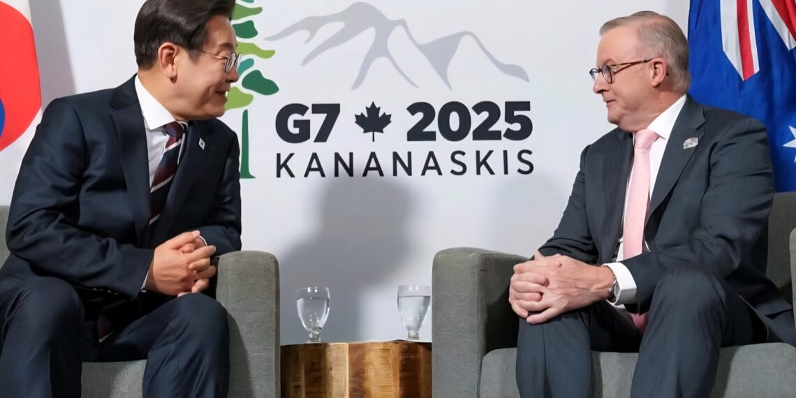 G7 정상회의서 이재명-알바니즈, 유쾌한 첫 대면. 공급망‧방산‧청정에너지 협력 확대 논의